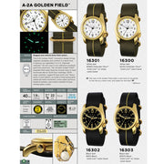 Bertucci A-2A Golden Field Watch with White Dial and Striped Nylon Band #16301 ad