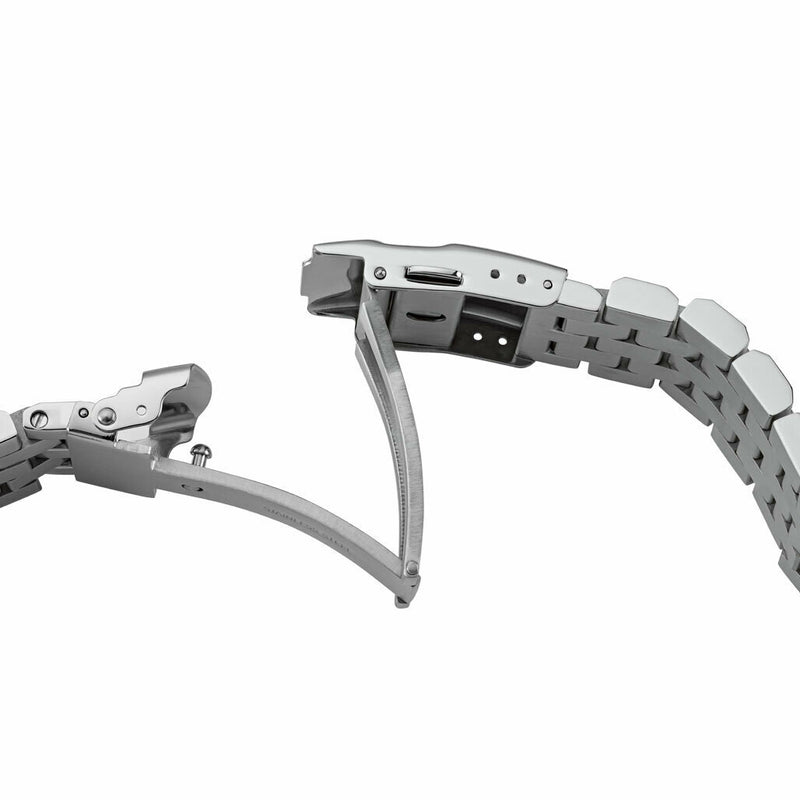 Islander 22mm Universal Fit Brushed Angular Solid-Link Watch Bracelet #BRAC-34