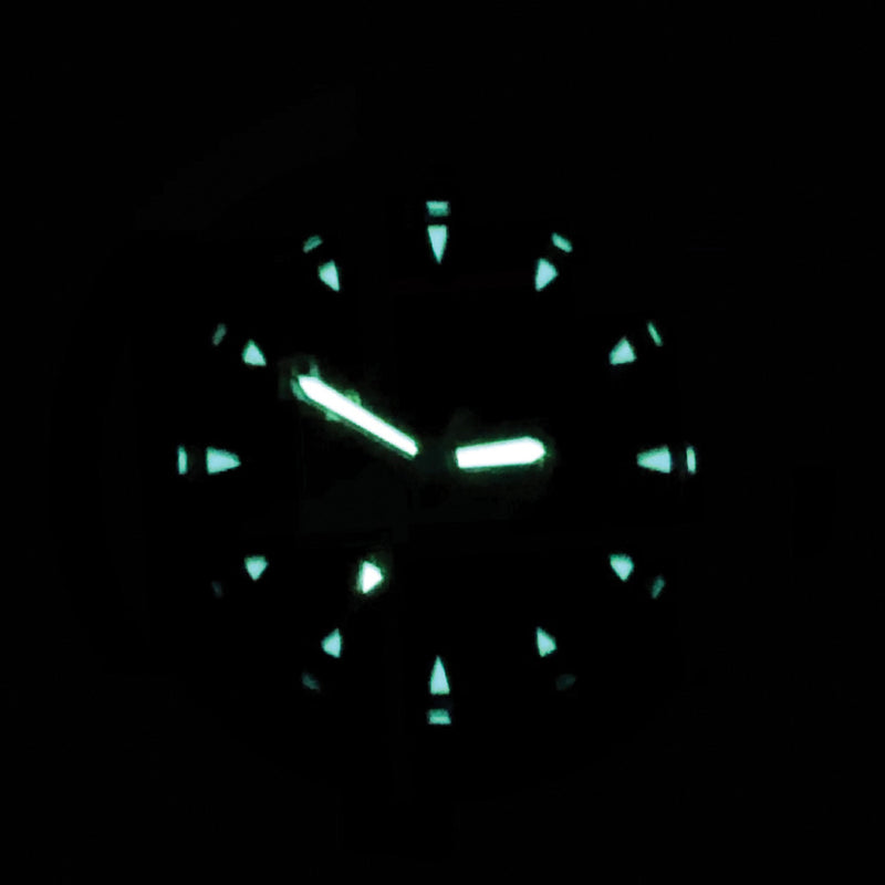Bertucci D-3T Retroform Epic Field Watch with Black Dial and Vintage Drab Nylon Strap #17016 lume