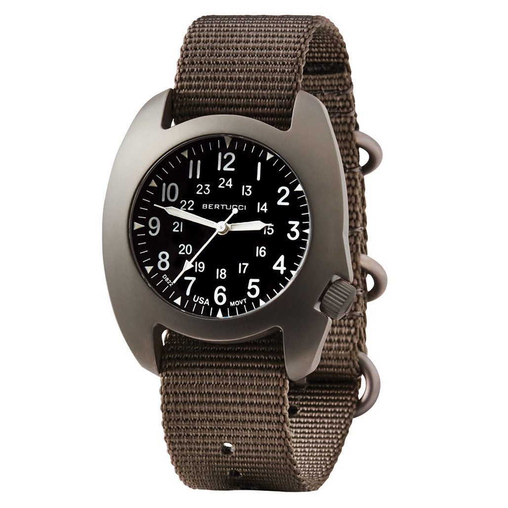 Bertucci D-3T Retroform Epic Field Watch with Black Dial and Ghost