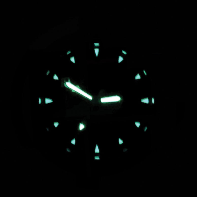 Bertucci D-3T Retroform Epic Field Watch with Black Dial and Brown Horween Leather Strap #17018 lume