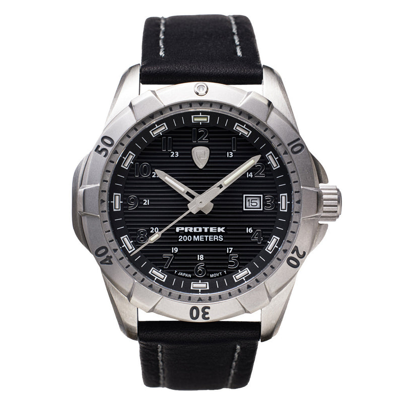 Protek Steel Tritium Dive Watch 2000 Series with Black Dial #PT2001