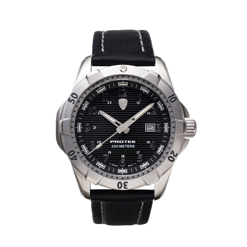 Protek Steel Tritium Dive Watch 2000 Series with Black Dial #PT2001