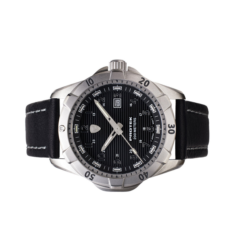 Protek Steel Tritium Dive Watch 2000 Series with Black Dial #PT2001 side