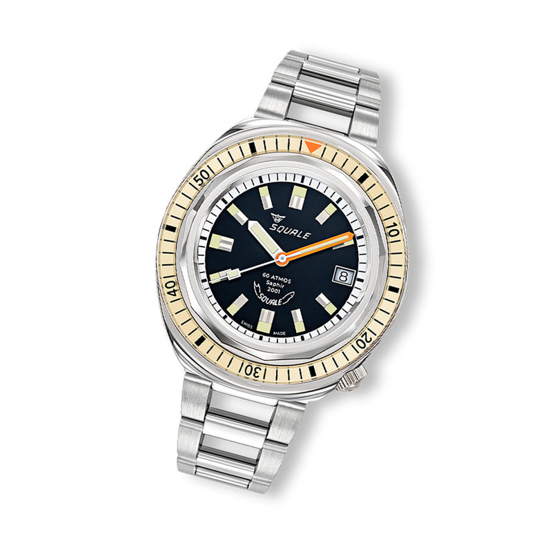 Squale 2001 Heritage Dive Watch with Black Dial #2001BEBK.AC
