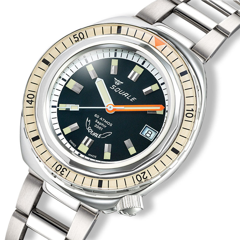 Squale 2001 Heritage Dive Watch with Black Dial #2001BEBK.AC