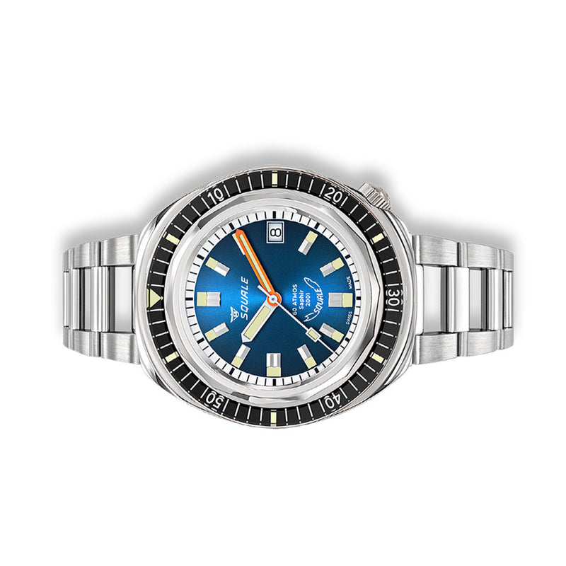 Squale 2001 Heritage Dive Watch with Sunray Blue Dial #2001BKBL.AC