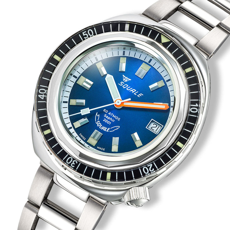 Squale 2001 Heritage Dive Watch with Sunray Blue Dial #2001BKBL.AC