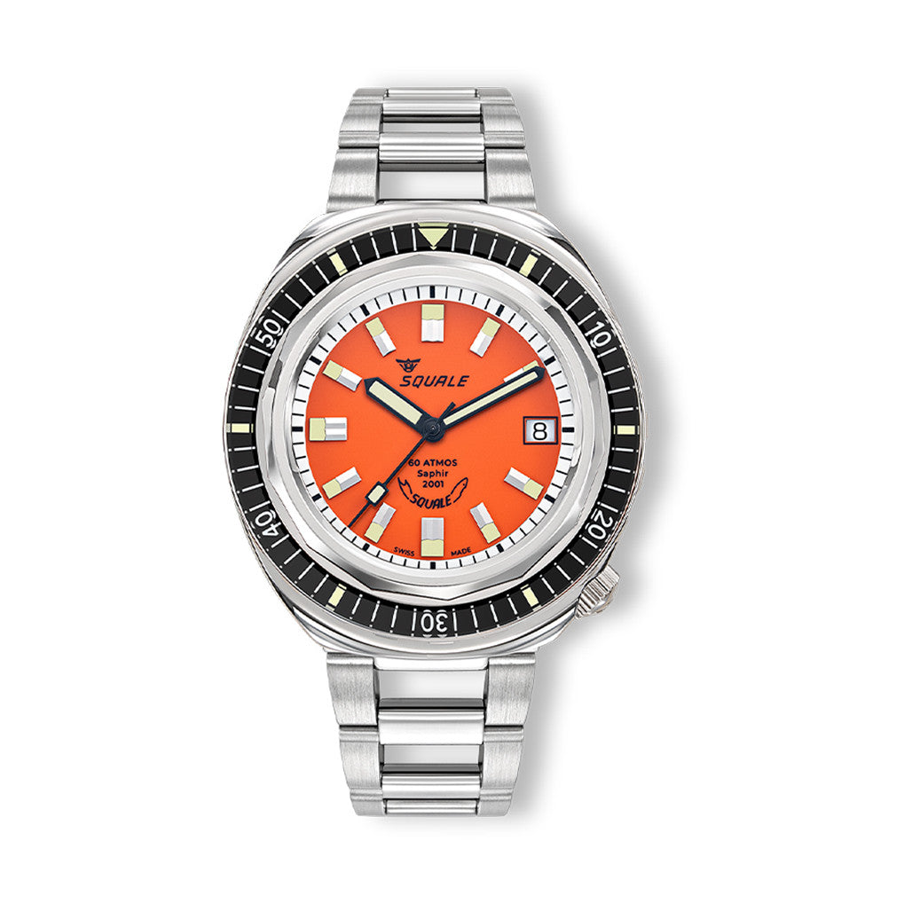 Squale 2001 Heritage Dive Watch with Orange Dial #2001BKOR.AC