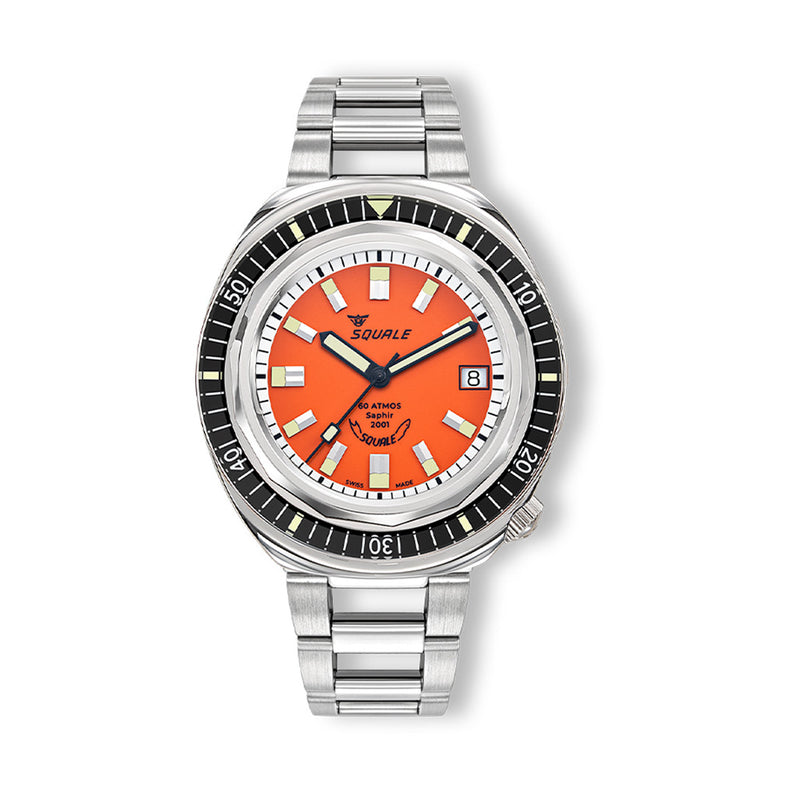 Squale 2001 Heritage Dive Watch with Orange Dial #2001BKOR.AC