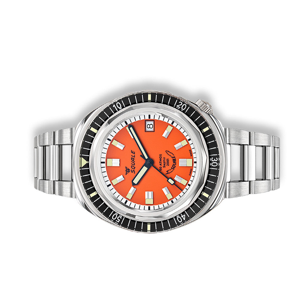 Squale 2001 Heritage Dive Watch with Orange Dial #2001BKOR.AC