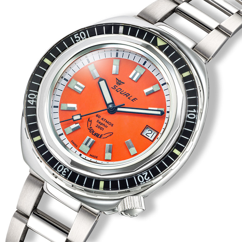 Squale 2001 Heritage Dive Watch with Orange Dial #2001BKOR.AC