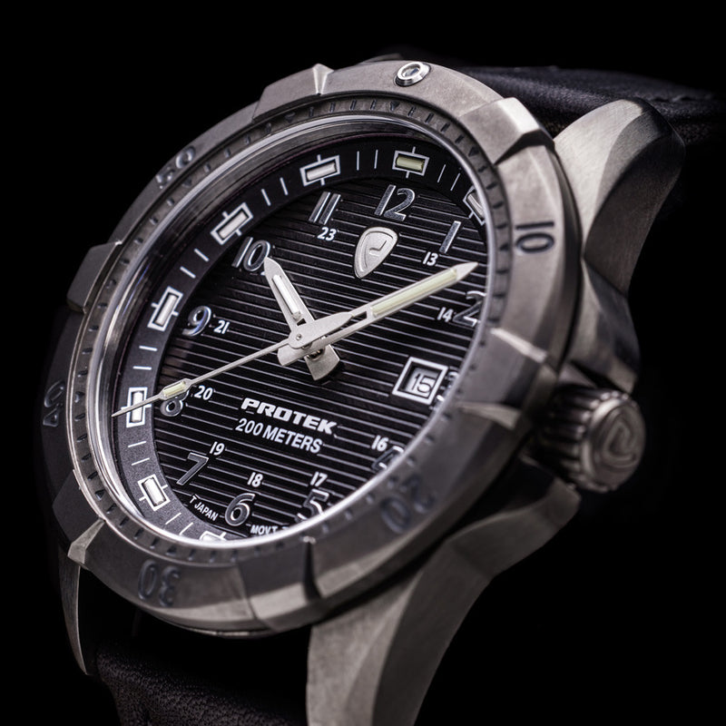 Protek Steel Tritium Dive Watch 2000 Series with Gun Metal Case and Black Dial #PT2002 lifestyle