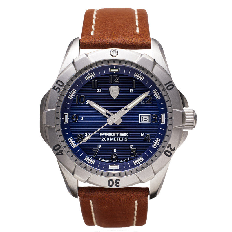 Protek Steel Tritium Dive Watch 2000 Series with Blue Dial #PT2003 zoom