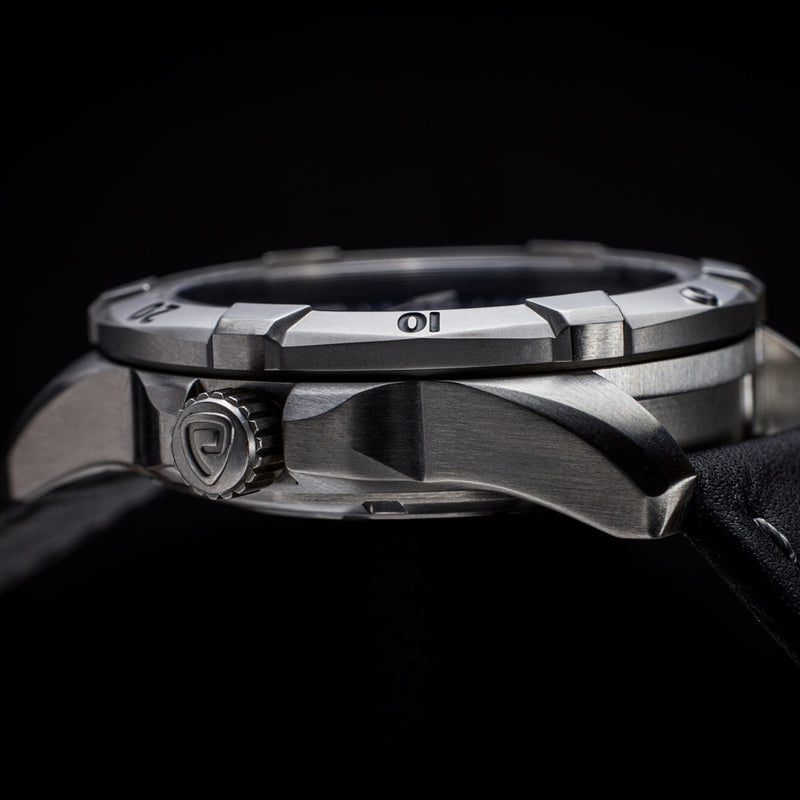 Protek Steel Tritium Dive Watch 2000 Series with Blue Dial #PT2003 crown