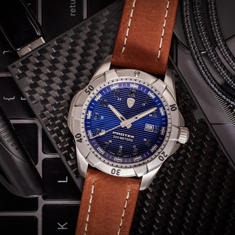 Protek Steel Tritium Dive Watch 2000 Series with Blue Dial #PT2003 lifestyle