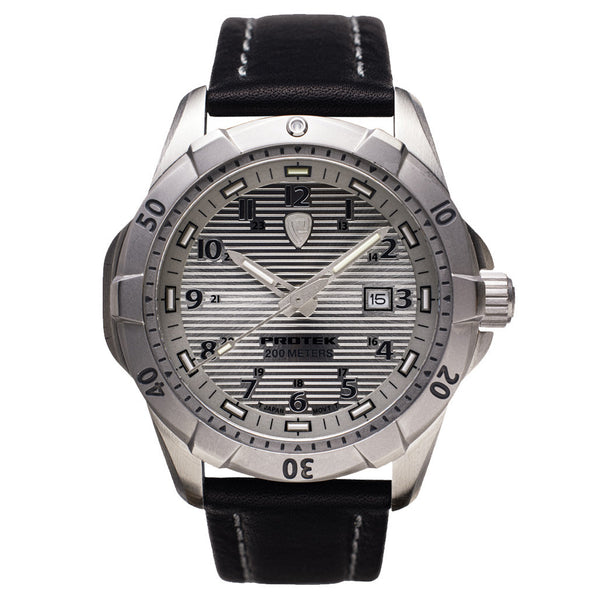 Protek Steel Tritium Dive Watch 2000 Series with Silver Dial #PT2004 zoom