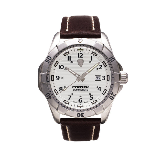 Protek Steel Tritium Dive Watch 2000 Series with White Dial #PT2005