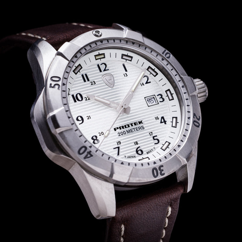 Protek Steel Tritium Dive Watch 2000 Series with White Dial #PT2005 lifestyle