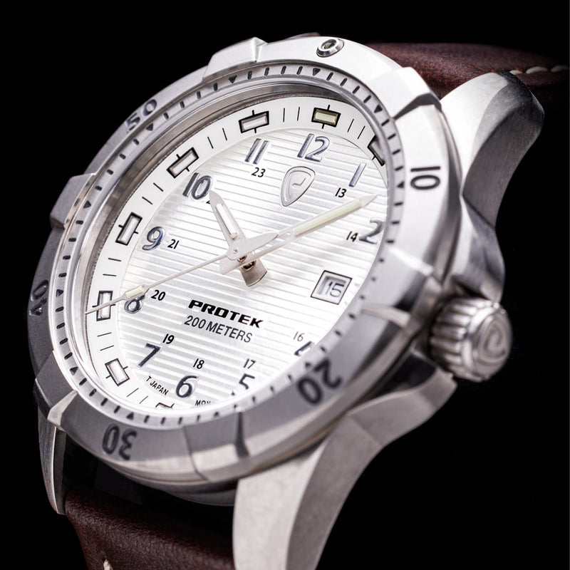 Protek Steel Tritium Dive Watch 2000 Series with White Dial #PT2005 lifestyle