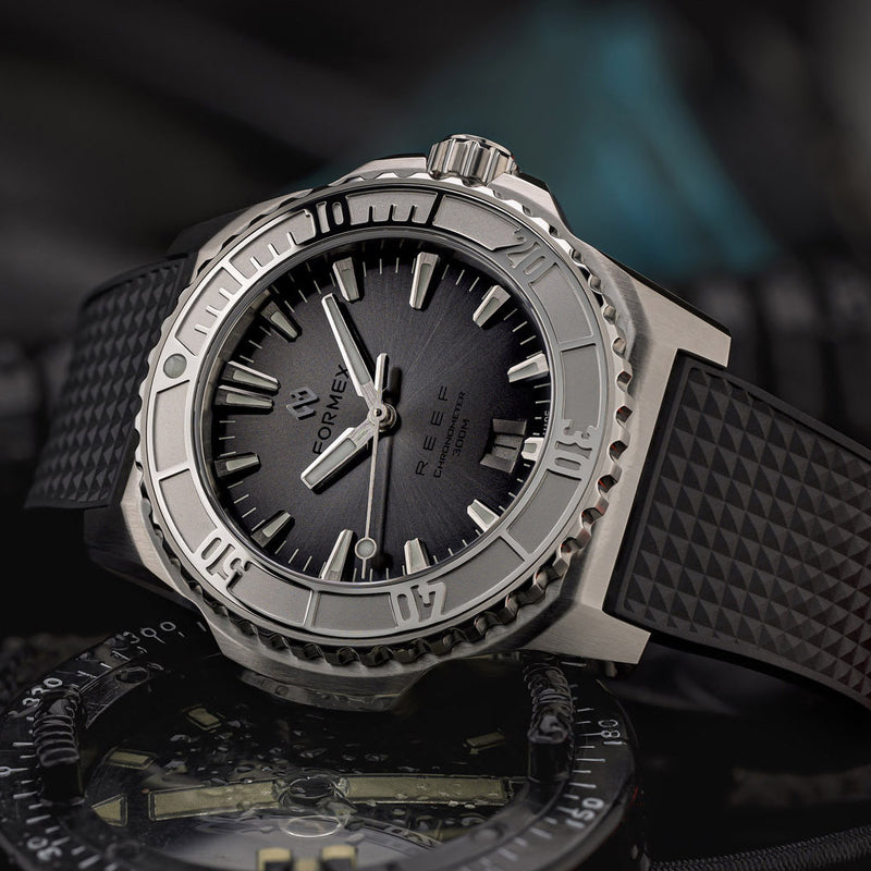 Formex REEF Swiss Automatic Chronometer Dive Watch with Sunburst Grey Dial #2200.1.6341.910