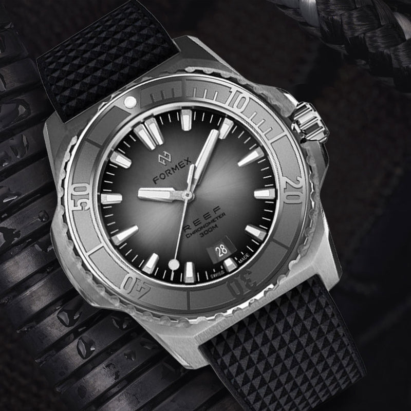 Formex REEF Swiss Automatic Chronometer Dive Watch with Sunburst Grey Dial #2200.1.6341.910