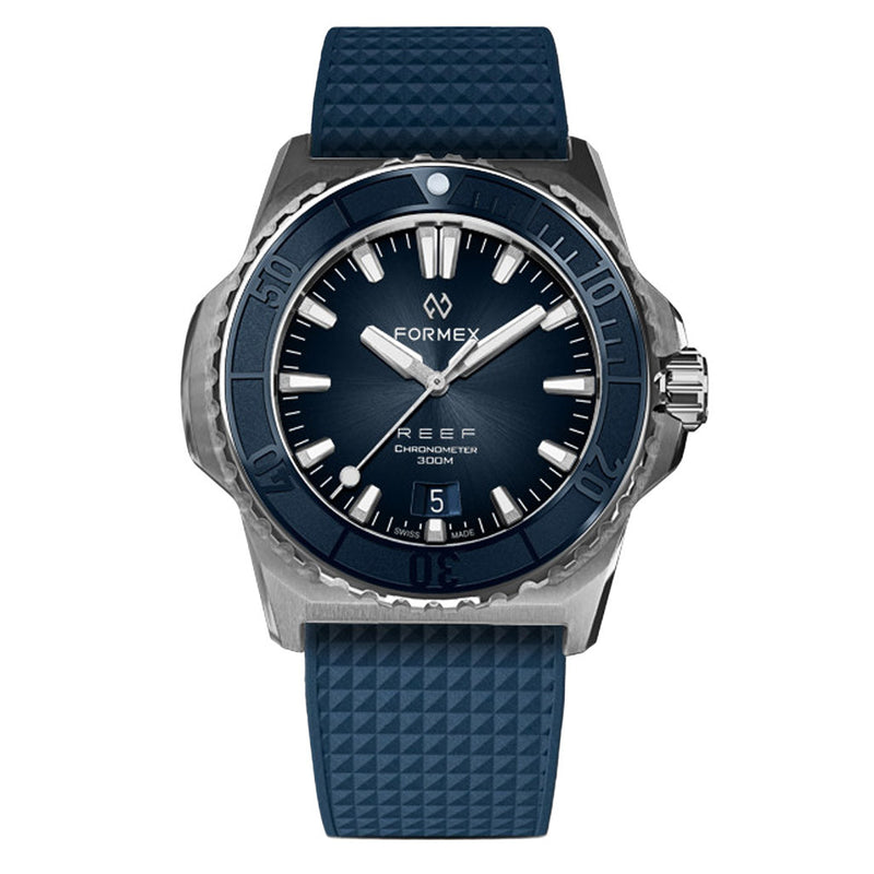 Formex Baby REEF 39.5mm Swiss Automatic Chronometer Dive Watch with Sunburst Blue Dial #2201.1.6333.930