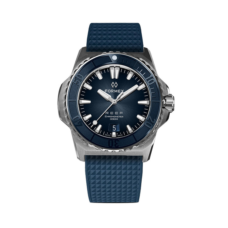 Formex Baby REEF 39.5mm Swiss Automatic Chronometer Dive Watch with Sunburst Blue Dial #2201.1.6333.930