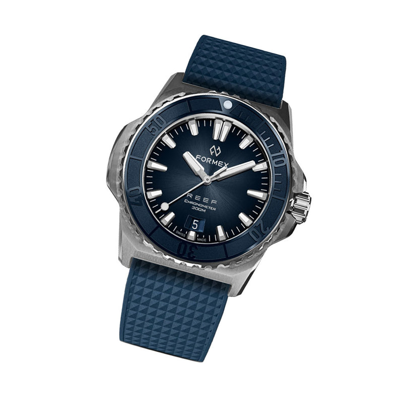 Formex Baby REEF 39.5mm Swiss Automatic Chronometer Dive Watch with Sunburst Blue Dial #2201.1.6333.930