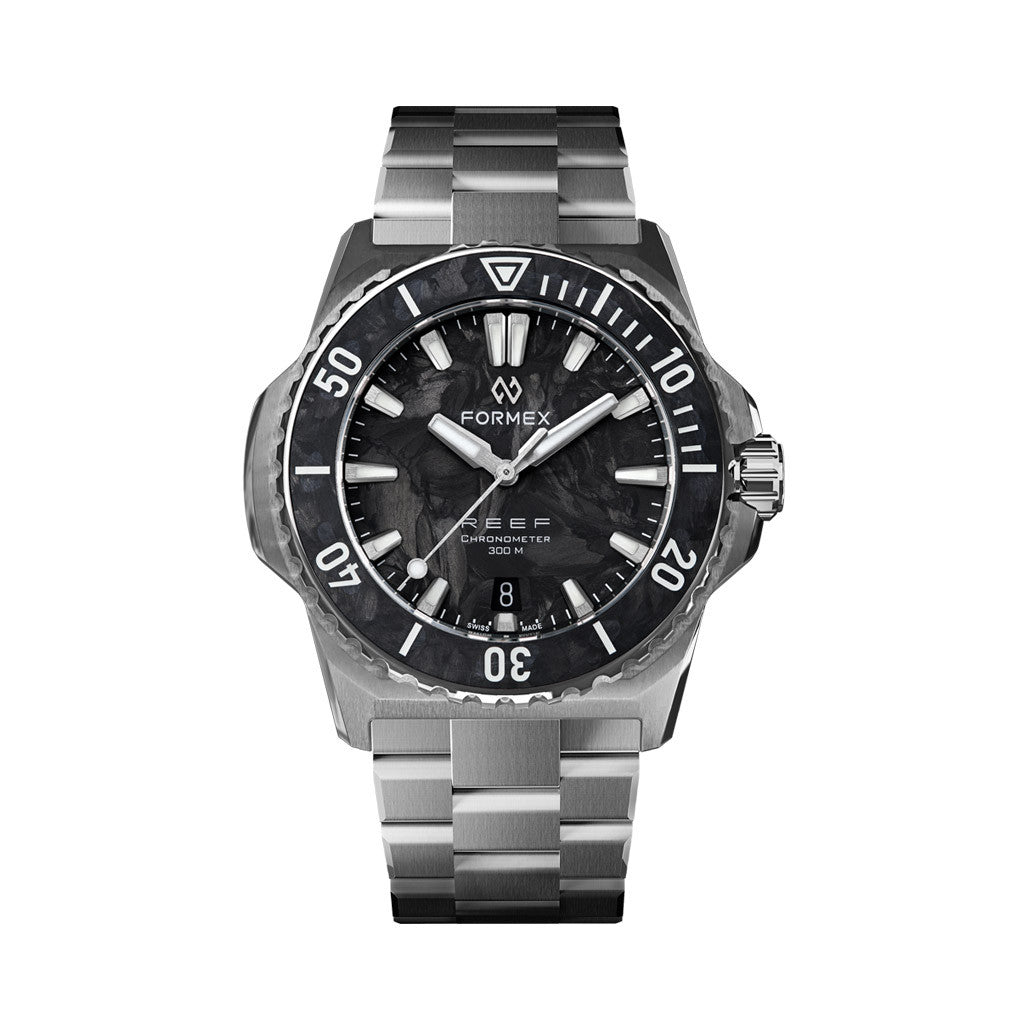フリラブ Formex Reef 39.5mm Dive Watch with Forged Carbon Dial and Bezel