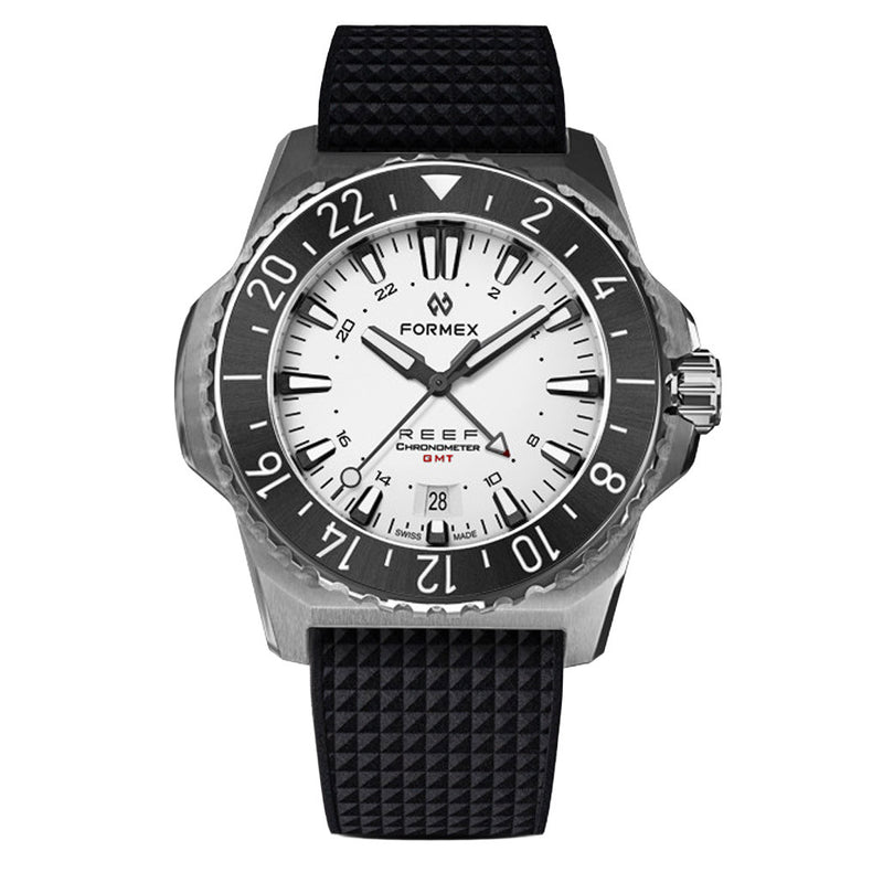 Formex REEF GMT Chronometer Dive Watch with White Dial and Black Bezel #2202.1.5312.910