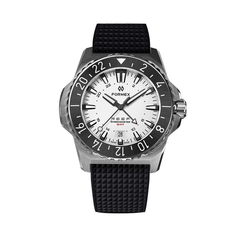 Formex REEF GMT Chronometer Dive Watch with White Dial and Black Bezel #2202.1.5312.910