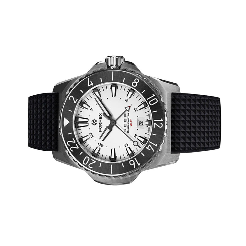 Formex REEF GMT Chronometer Dive Watch with White Dial and Black Bezel #2202.1.5312.910