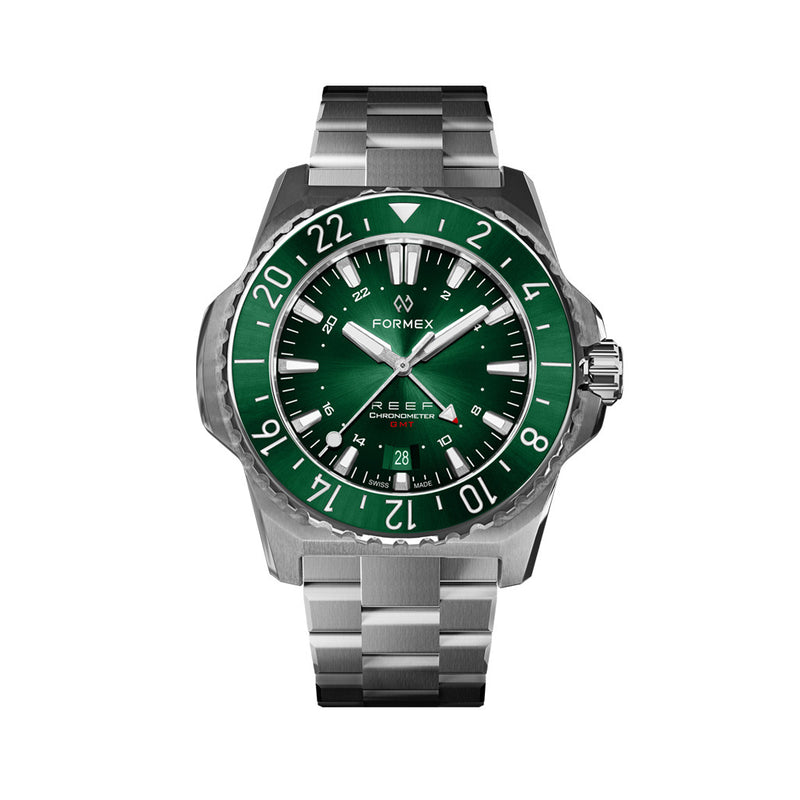 Formex REEF GMT Chronometer Dive Watch with Green Dial and Bezel #2202.1.5300.100