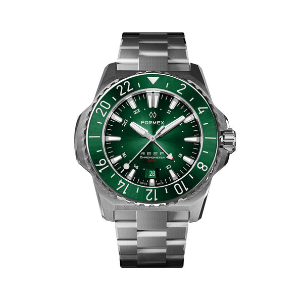 Formex REEF GMT Chronometer Dive Watch with Green Dial and Bezel #2202.1.5300.100