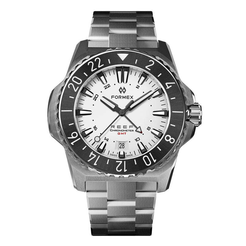 Formex REEF GMT Chronometer Dive Watch with White Dial and Black Bezel #2202.1.5312.100 zoom