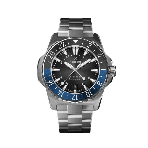 Formex REEF GMT Chronometer Dive Watch with Black Dial and Batman Bezel #2202.1.5323.100