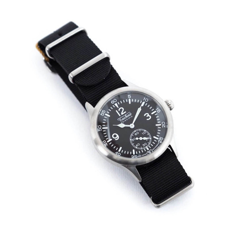 Techne 39.5mm Merlin Quartz Aviator Watch  with Black Strap #245.023