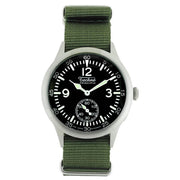 Techne 39.5mm Merlin Quartz Aviator Watch with Green Strap #245.022