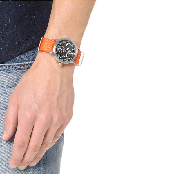 Techne 39.5mm Merlin Quartz Aviator Watch Orange Strap #245.025