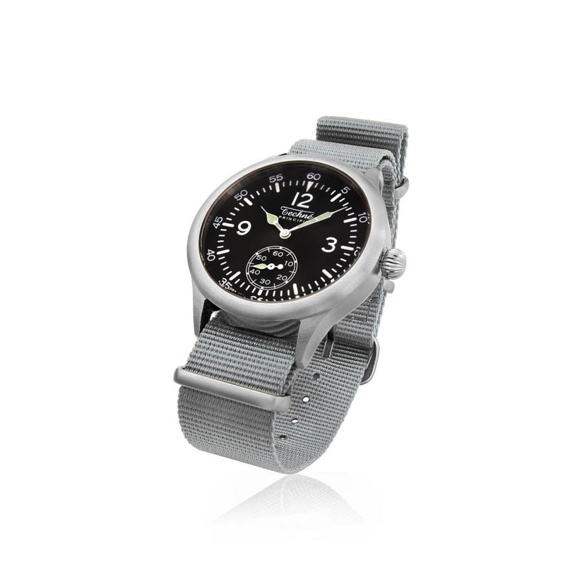 Techne 39.5mm Merlin Quartz Aviator Watch with Grey Strap #246.021
