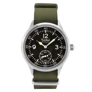 Techne 39.5mm Merlin Quartz Aviator Watch with Olive Green Strap #246.022