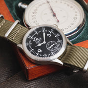 Techne 39.5mm Merlin Quartz Aviator Watch with Olive Green Strap #246.022