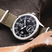 Techne 39.5mm Merlin Quartz Aviator Watch with Olive Green Strap #246.022