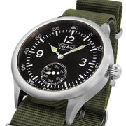 Techne 39.5mm Merlin Quartz Aviator Watch with Olive Green Strap #246.022