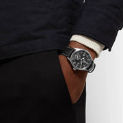 Techne Merlin Quartz Aviator Watch with Black Leather Strap #246.051