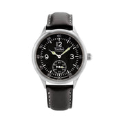 Techne Merlin Quartz Aviator Watch with Black Leather Strap #246.051