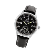 Techne Merlin Quartz Aviator Watch with Black Leather Strap #246.051