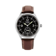 Techne Merlin Quartz Aviator Watch with Brown Leather Strap #246.052