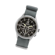 Techne 39.5mm Merlin Quartz TwinTime Watch with Grey Strap #296.021